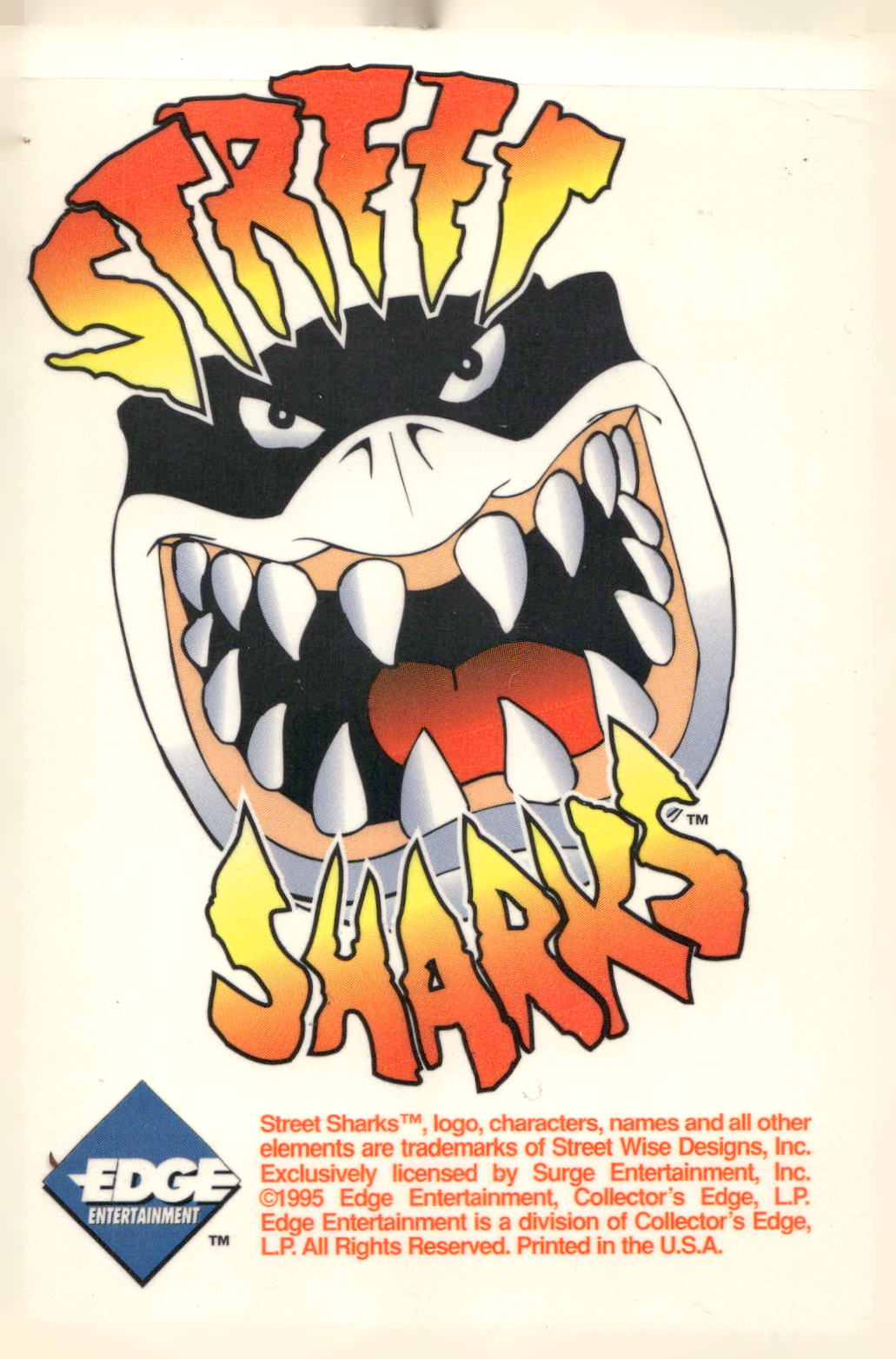 1995 Edge Entertainment Street Sharks Ripster ULTRA RARE trading Card Foil