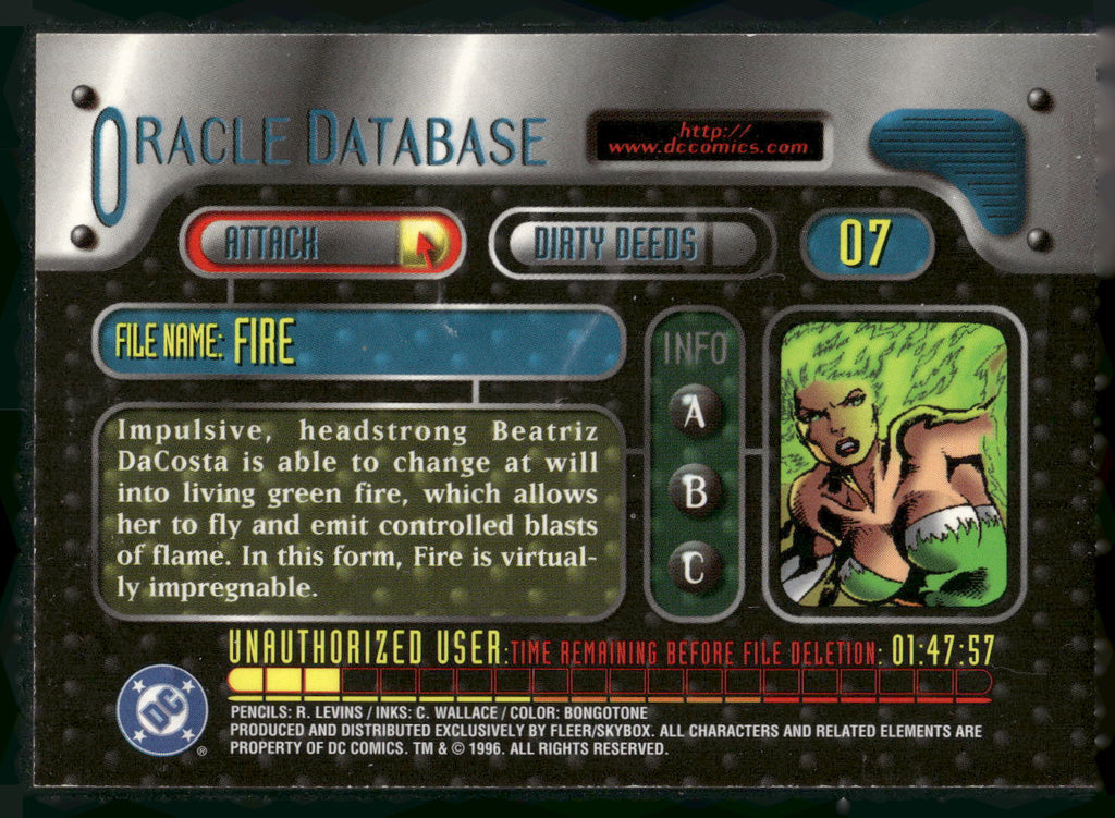 1996 SkyBox DC Outburst: Firepower #7 Fire