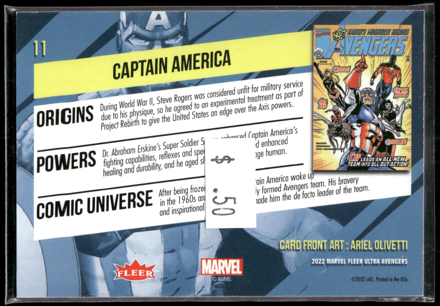 2022 Fleer Ultra Marvel Avengers #11 Captain America
