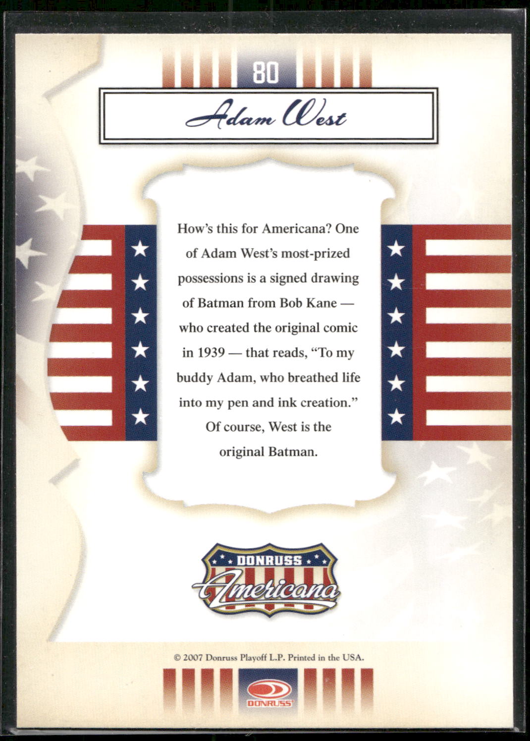2007 Donruss Americana - Silver Proofs #80 Adam West
