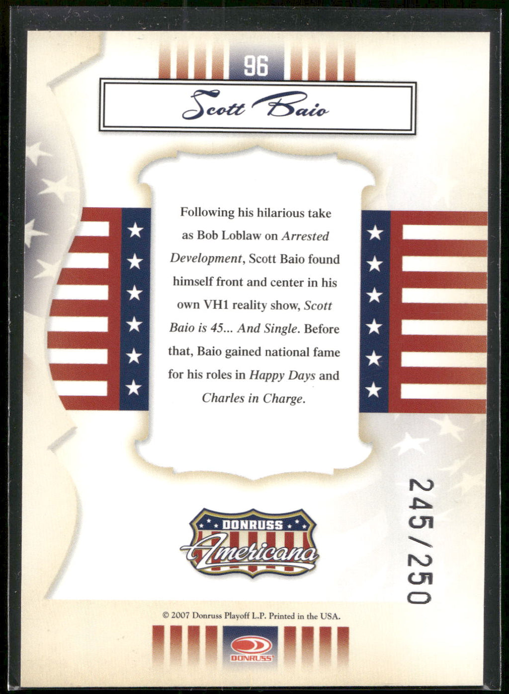 2007 Donruss Americana - Silver Proofs #96 Scott Baio