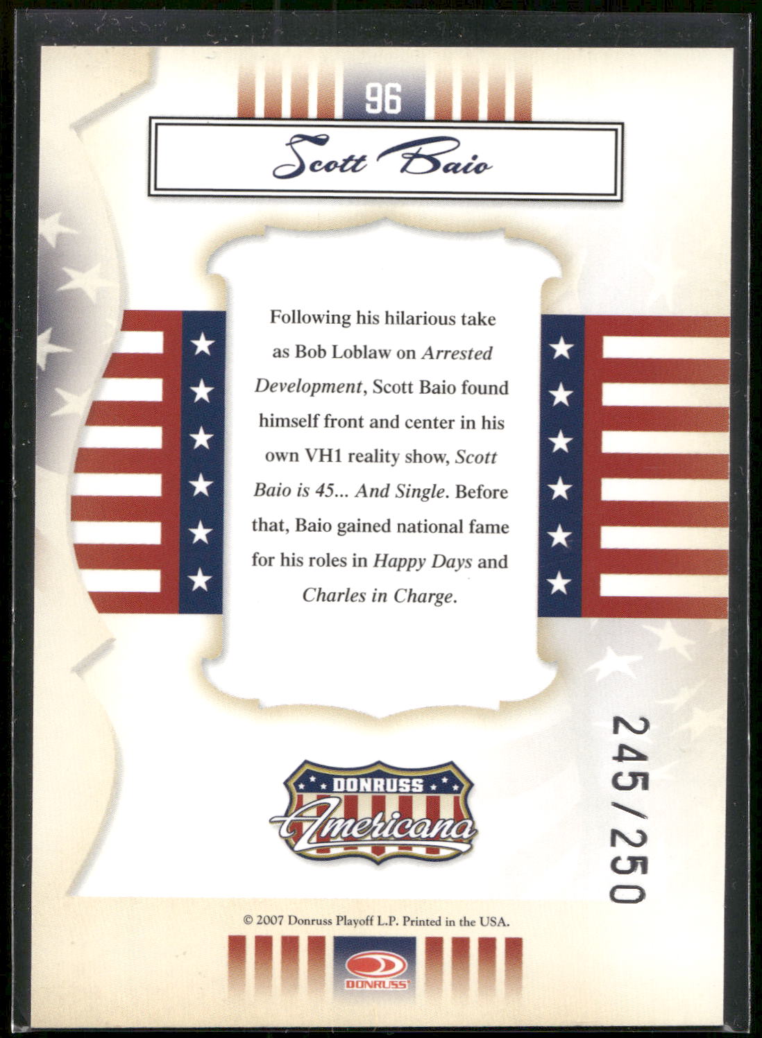 2007 Donruss Americana - Silver Proofs #96 Scott Baio