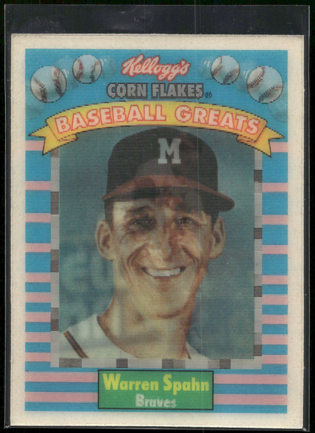1991 Kellogg's Corn Flakes Baseball Greats #12 Warren Spahn