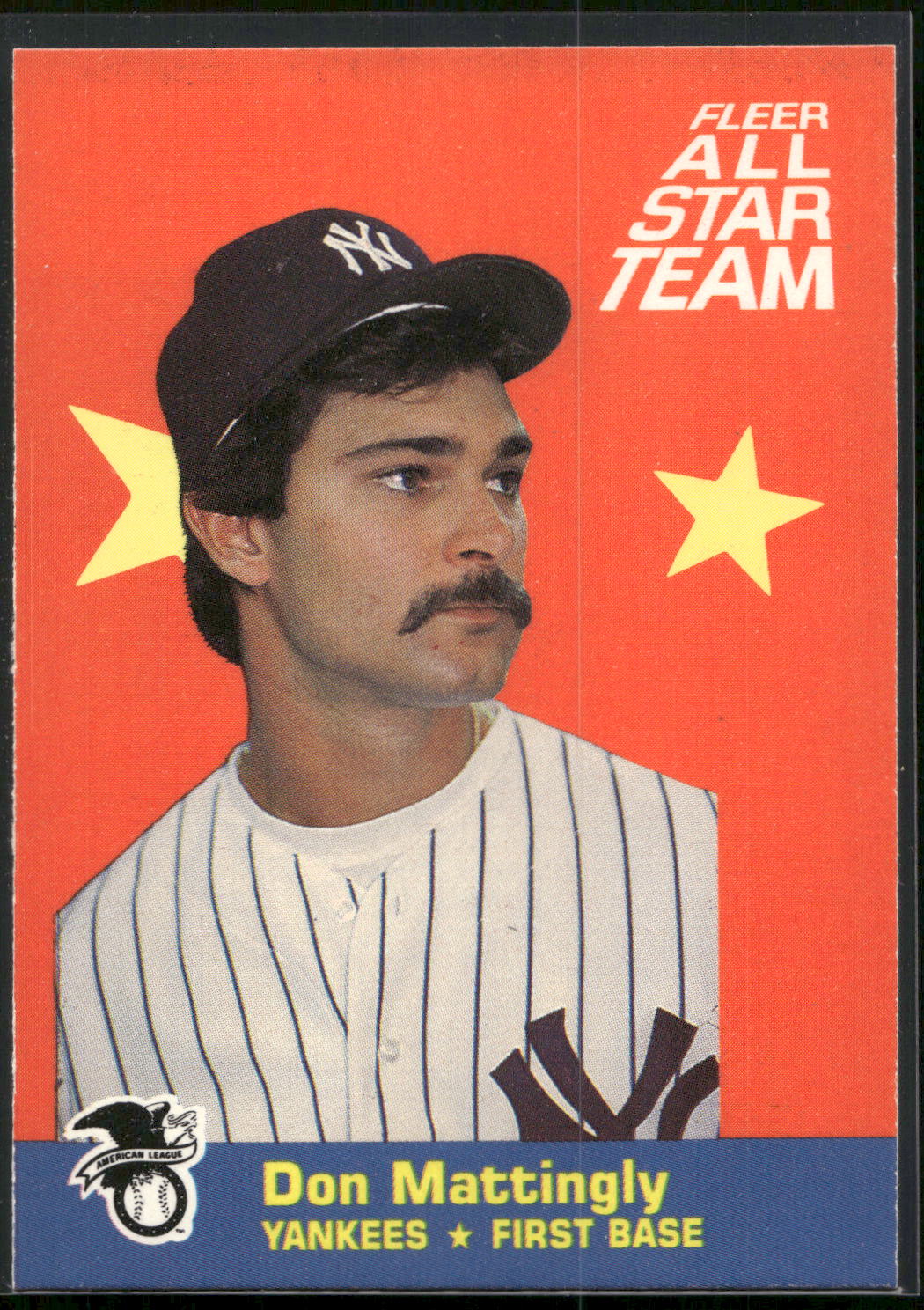 1986 Fleer #1 Don Mattingly Fleer All-Star Team
