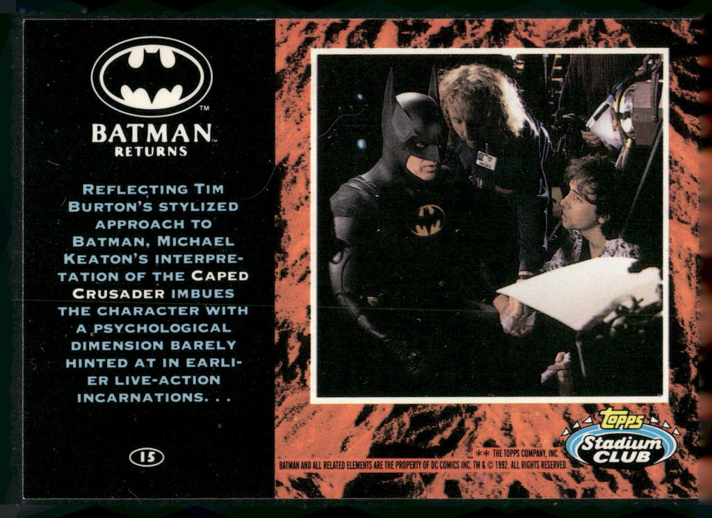 1992 Stadium Club Batman Returns #15 Reflecting Tim Burton Batman