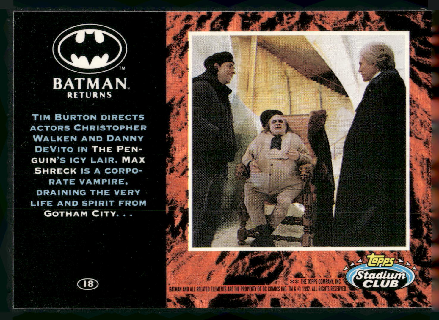 1992 Stadium Club Batman Returns #18 Tim Burton Penguin