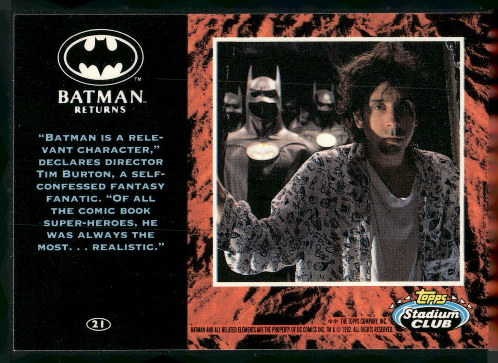 1992 Stadium Club Batman Returns #21 Batman is a relevant character