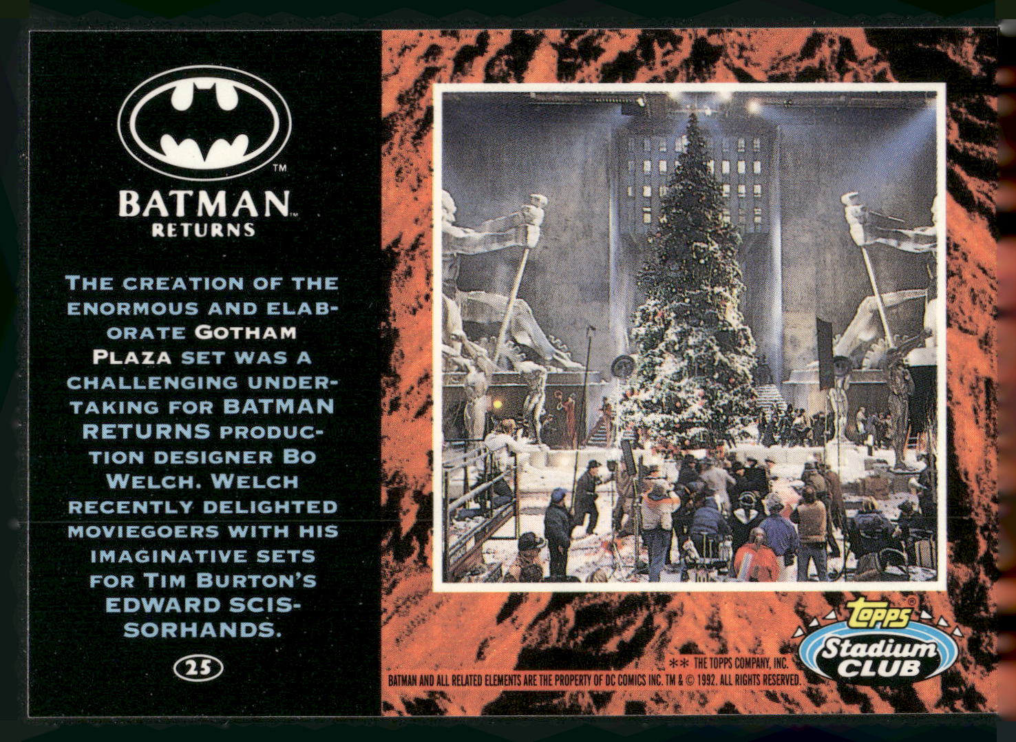 1992 Stadium Club Batman Returns #25 Gotham Christmas