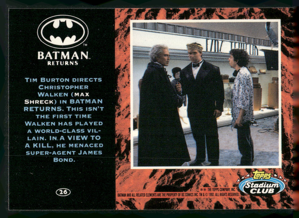 1992 Stadium Club Batman Returns #26 Tim Burton Max Shreck