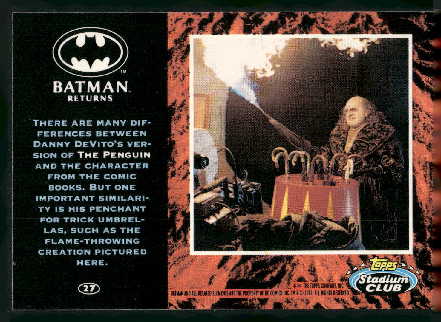 1992 Stadium Club Batman Returns #27 Penguin
