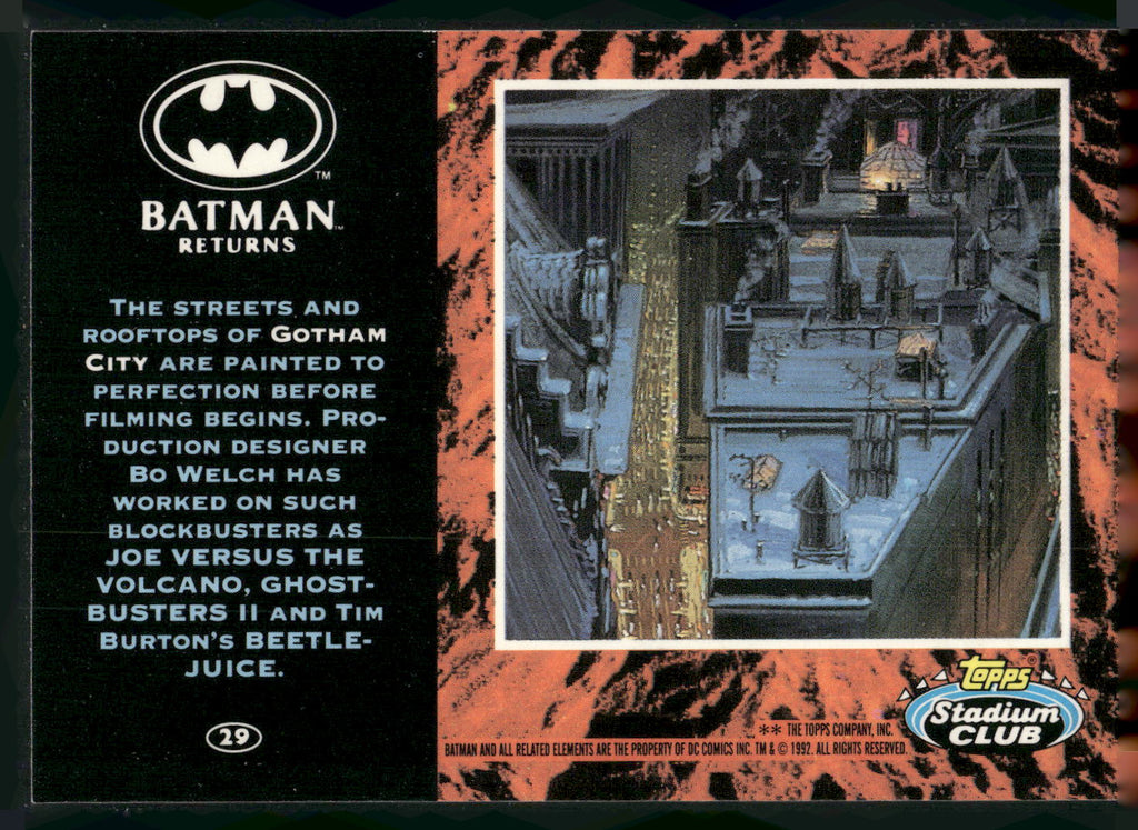 1992 Stadium Club Batman Returns #29 Gotham City Streets