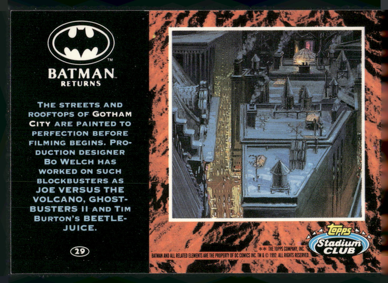 1992 Stadium Club Batman Returns #29 Gotham City Streets