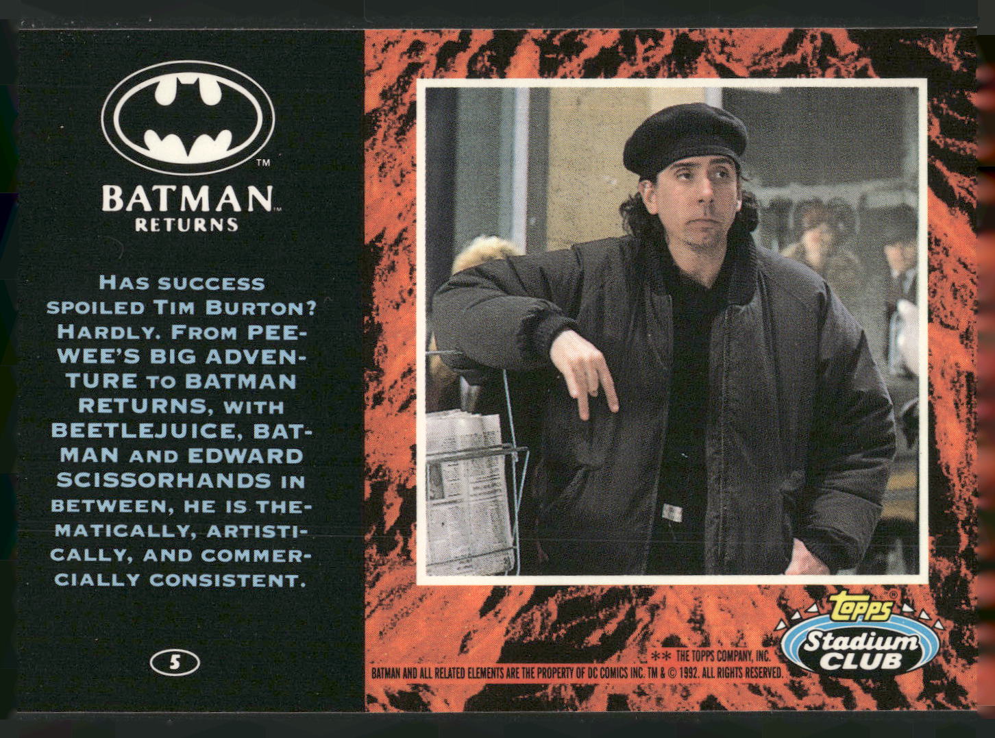 1992 Stadium Club Batman Returns #5