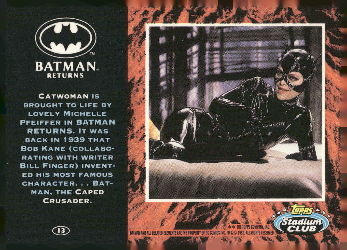 1992 Stadium Club Batman Returns #13 Catwoman