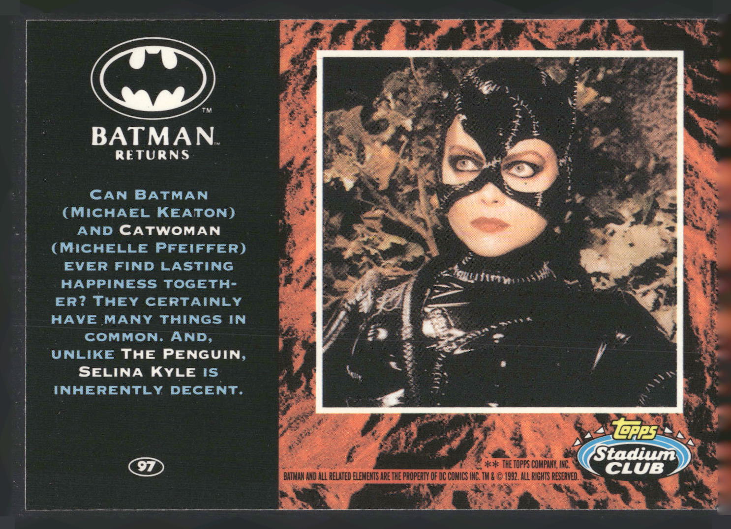 1992 Stadium Club Batman Returns #97 Catwomen
