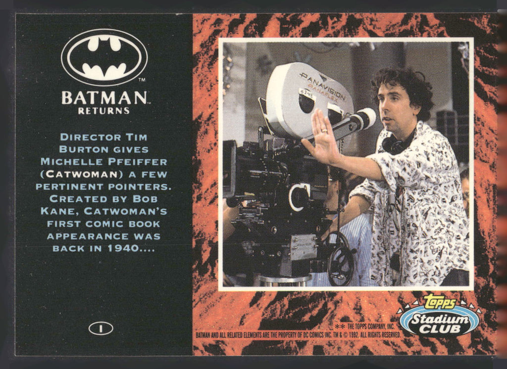 1992 Stadium Club Batman Returns #1 Director Tim Burton