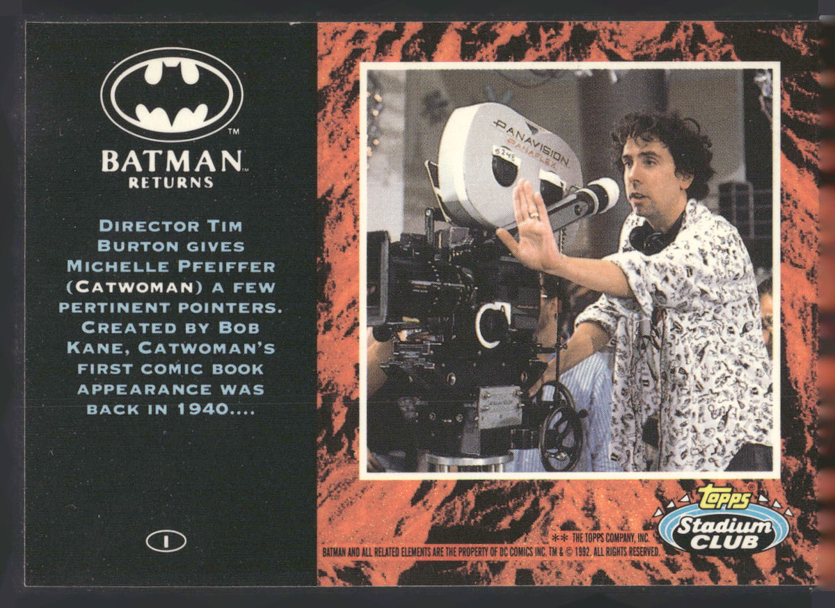 1992 Stadium Club Batman Returns #1 Director Tim Burton