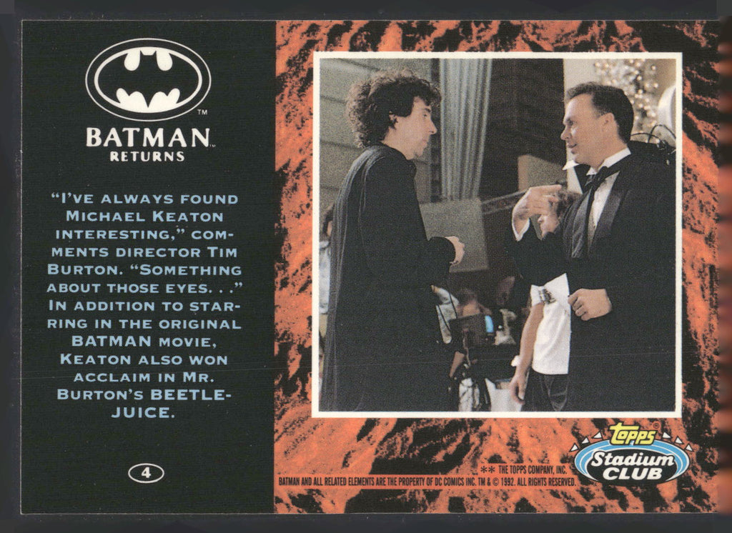 1992 Stadium Club Batman Returns #4 Bruce Wayne