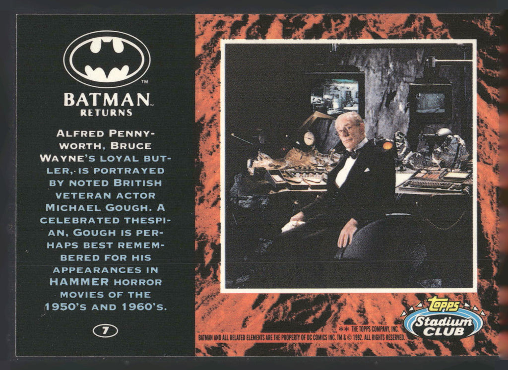 1992 Stadium Club Batman Returns #7 Alfred Pennyworth