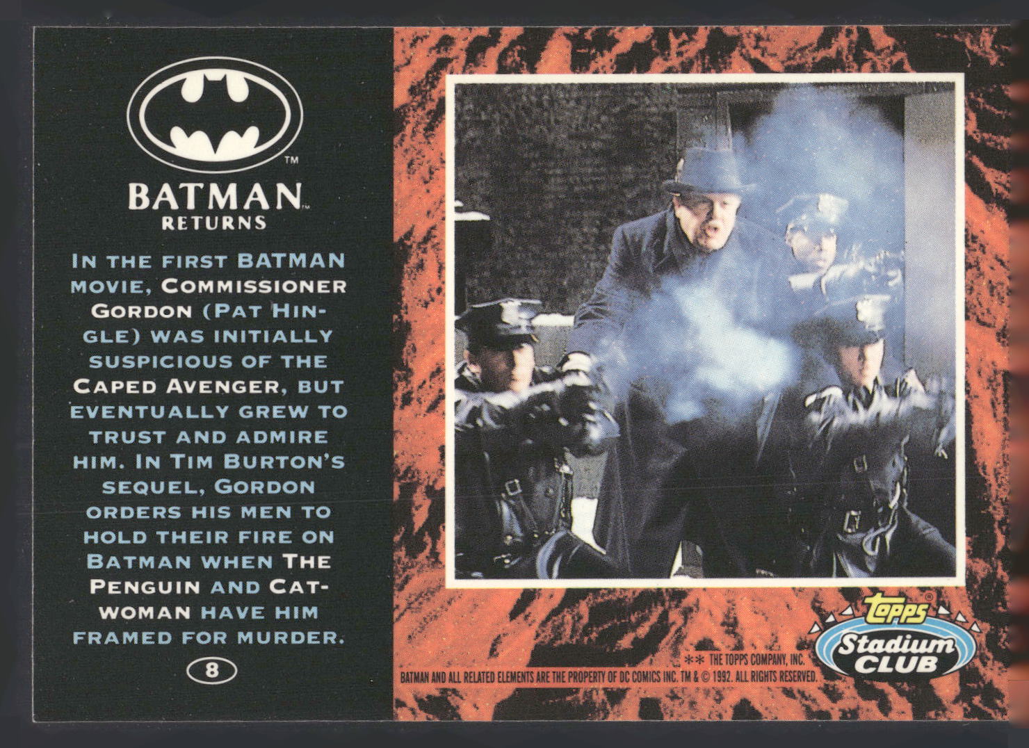1992 Stadium Club Batman Returns #8 Commissioner Gordon