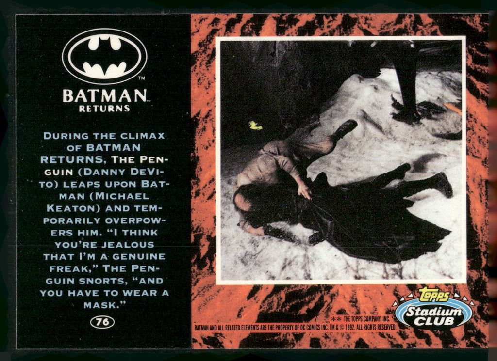 1992 Topps Batman Returns #F Batman Stadium Club