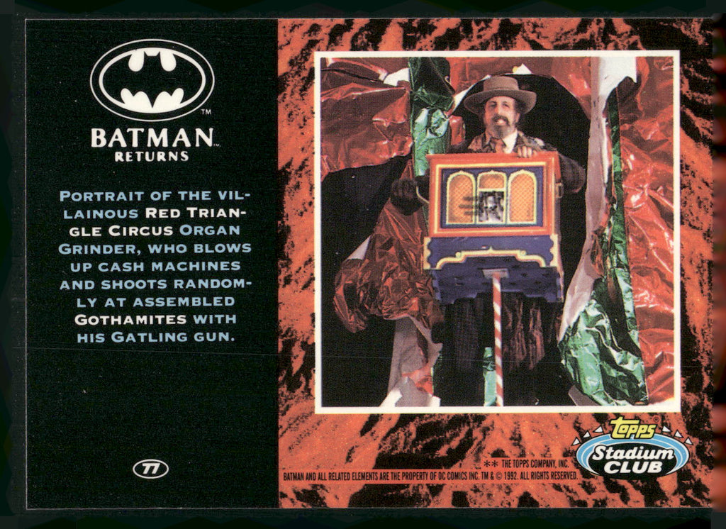 1992 Stadium Club Batman Returns #77 Red Triangle Circus