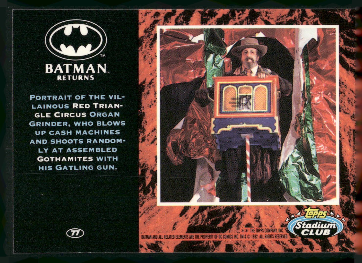 1992 Stadium Club Batman Returns #77 Red Triangle Circus