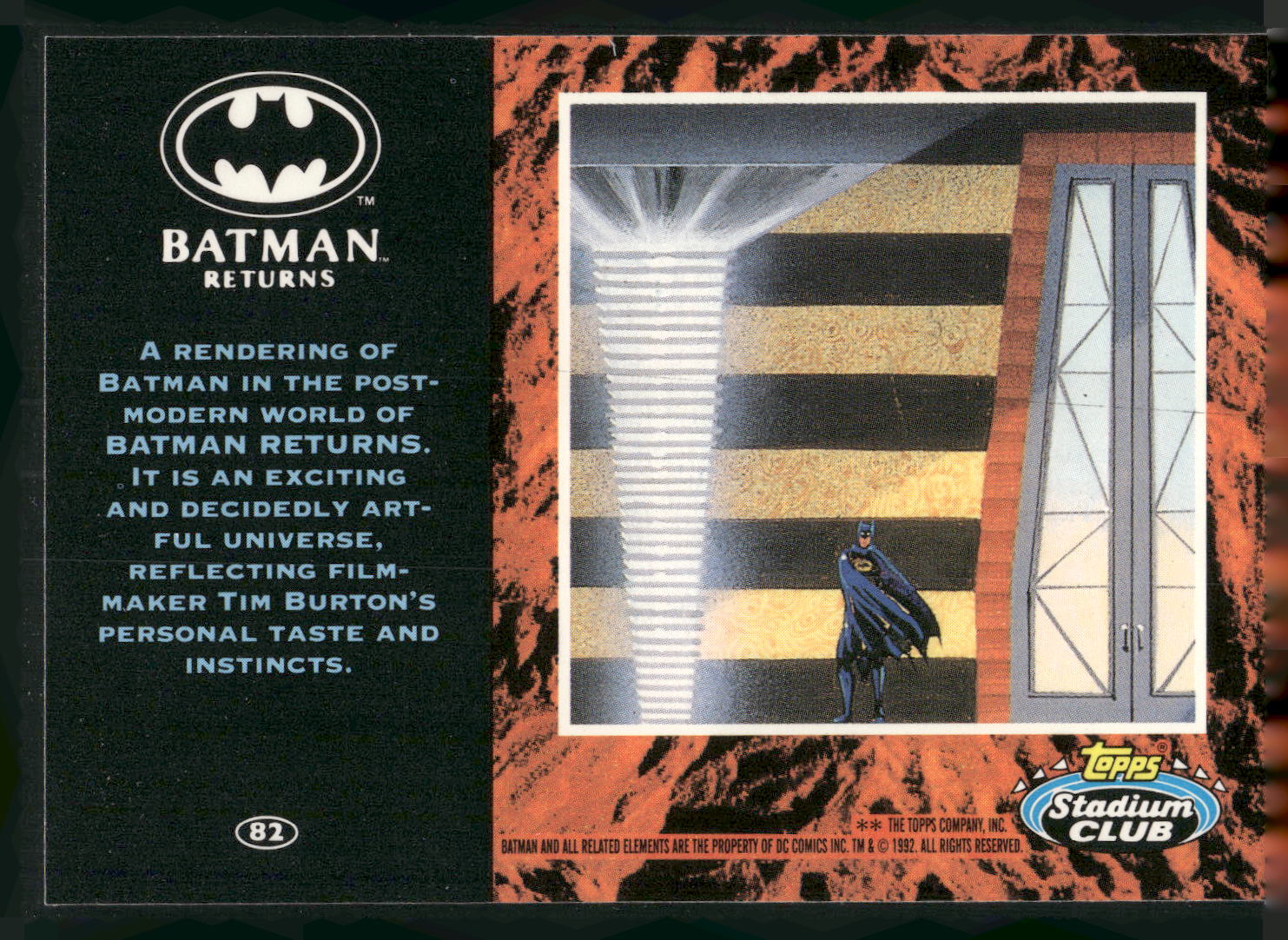 1992 Stadium Club Batman Returns #82 Bruce Wayne