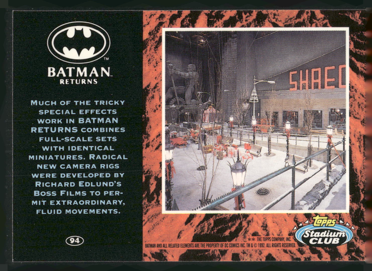 1992 Stadium Club Batman Returns #94