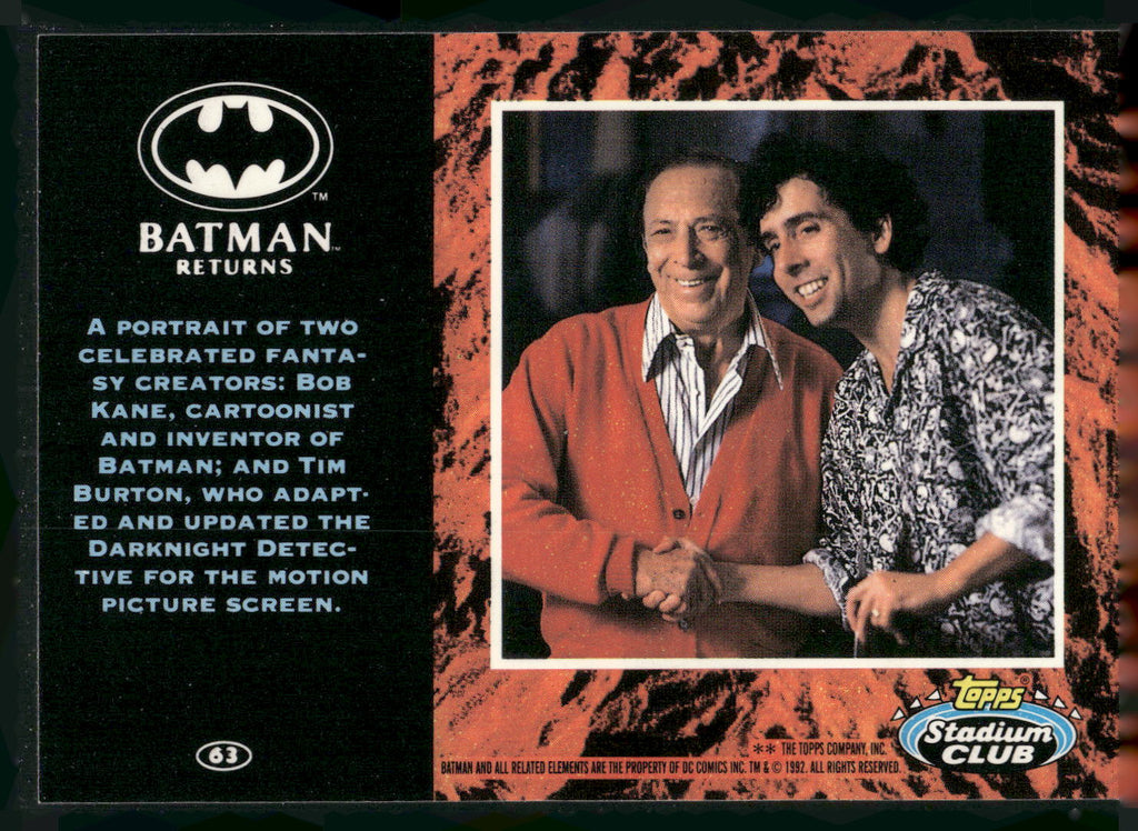1992 Stadium Club Batman Returns #63 Bruce Wayne
