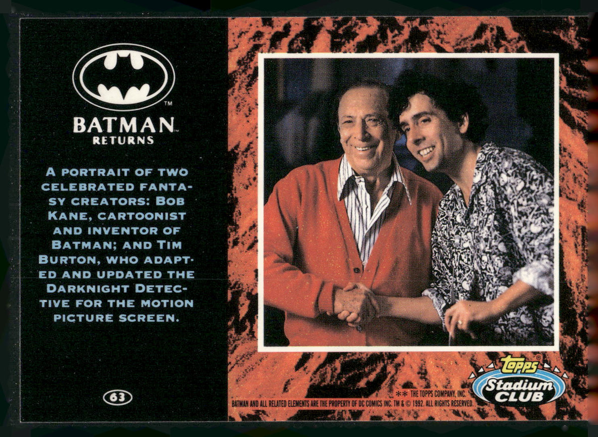 1992 Stadium Club Batman Returns #63 Bruce Wayne