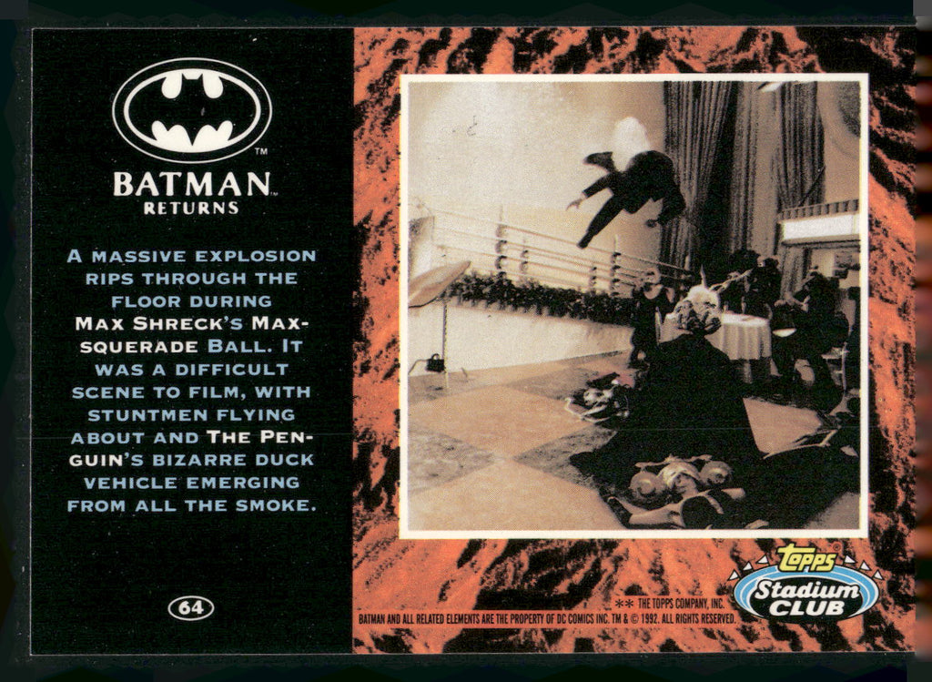 1992 Stadium Club Batman Returns #64 A massive explosion