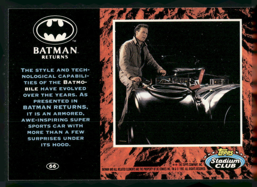 1992 Stadium Club Batman Returns #66 Batmobile