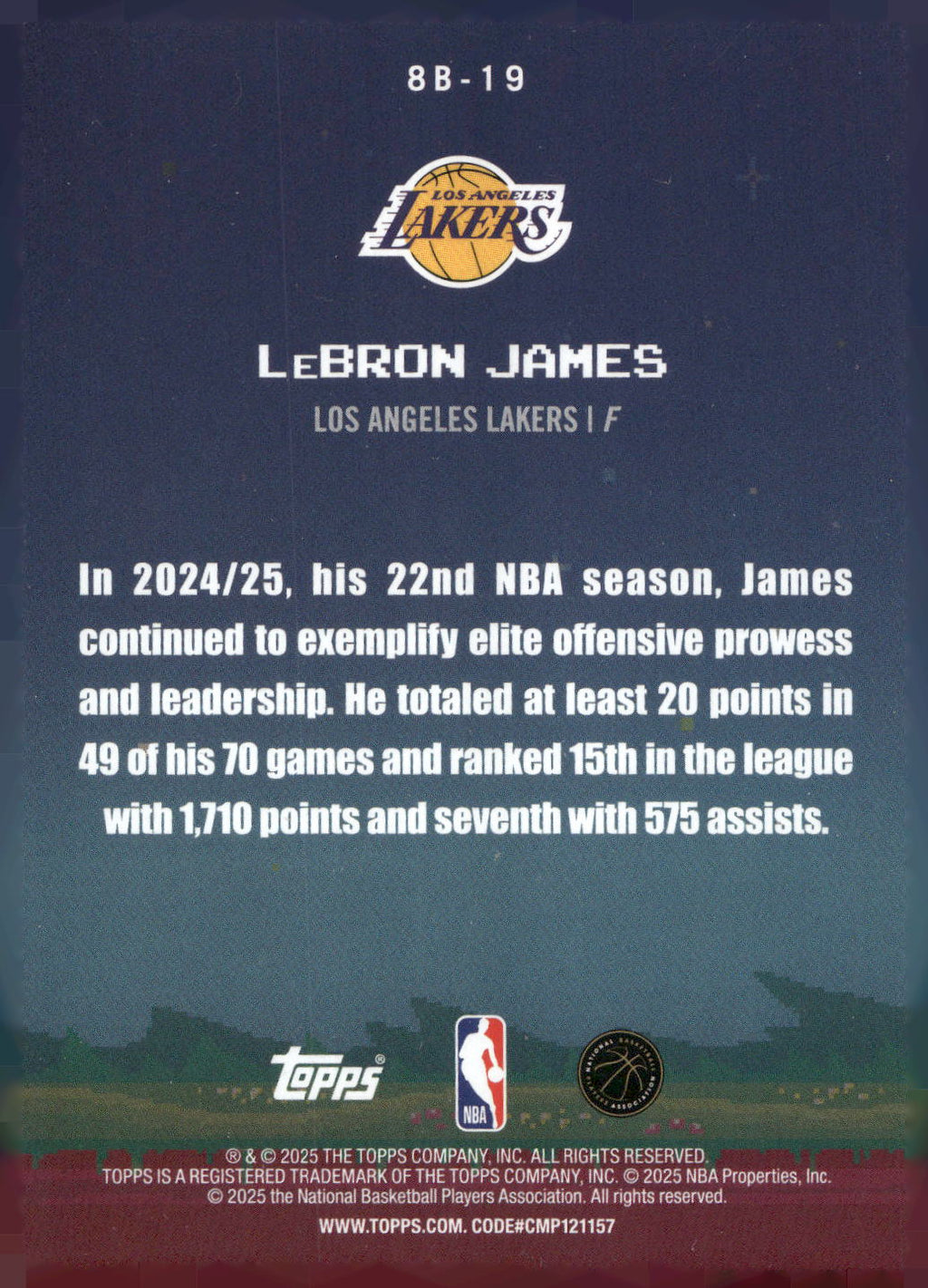 2025-26 Topps #8B-19 LeBron James 8-Bit Ballers