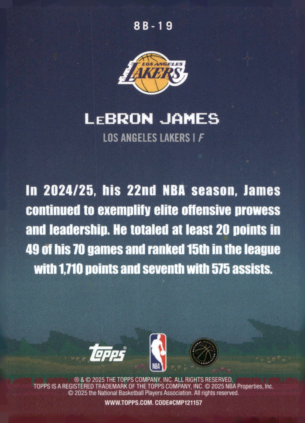 2025-26 Topps #8B-19 LeBron James 8-Bit Ballers