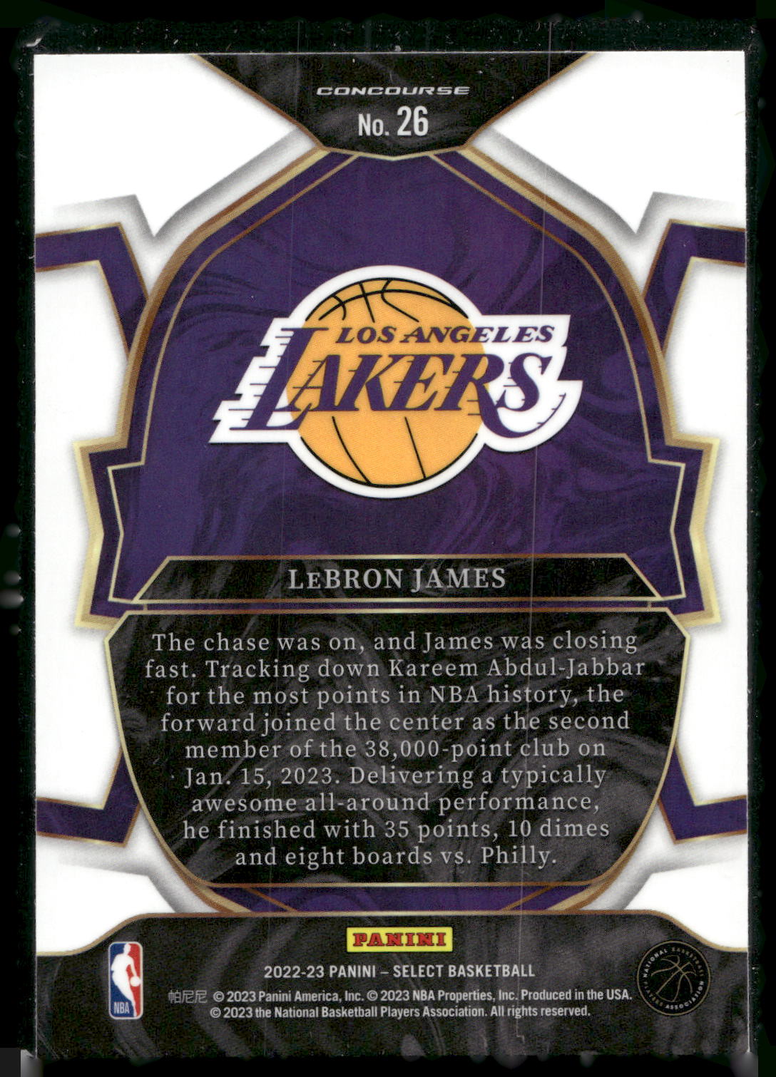 2022-23 Panini Select #26 LeBron James Blue (Retail Base)