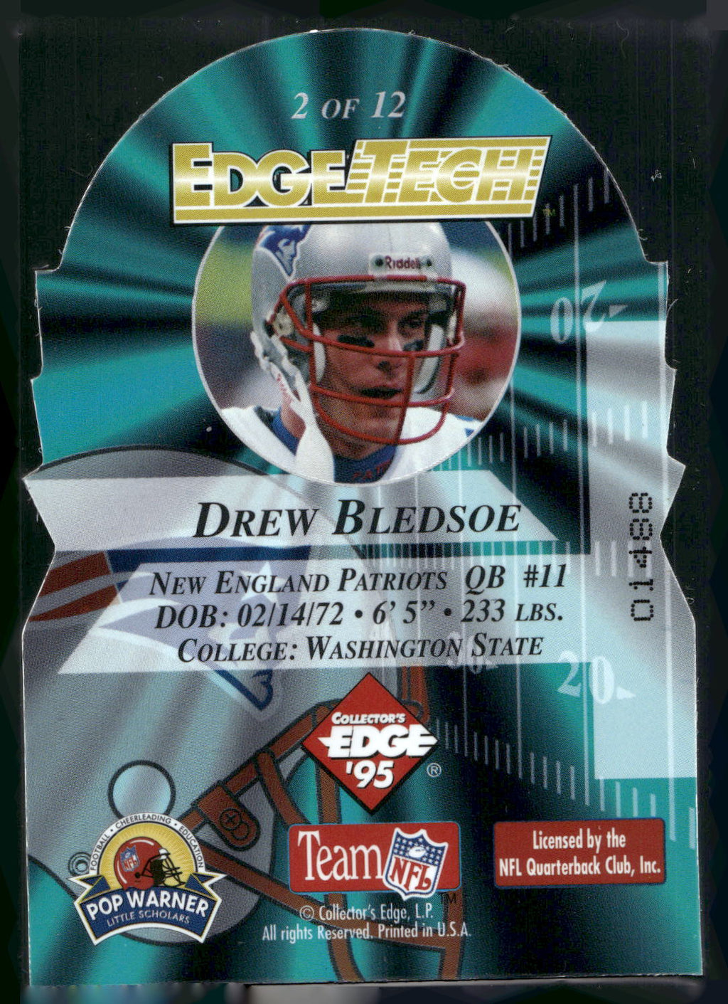 1995 Collector's Edge Instant Replay #2 Drew Bledsoe EdgeTech Die Cuts