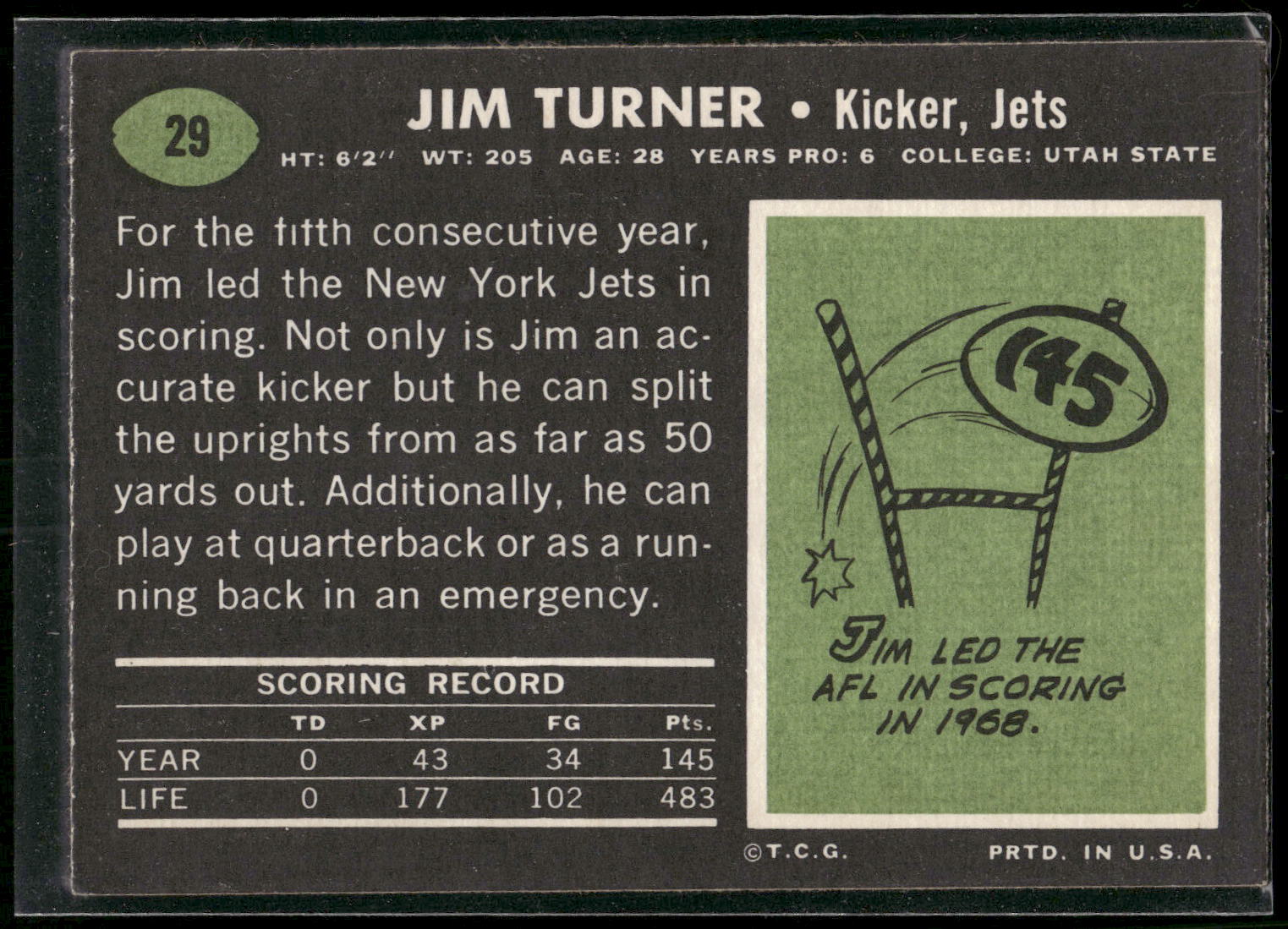 1969 Topps #29a Jim Turner