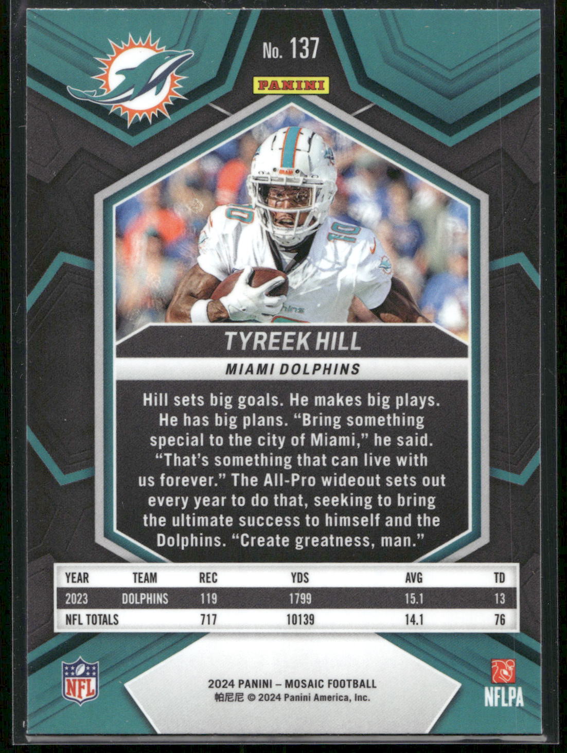 2024 Panini Mosaic #137 Tyreek Hill