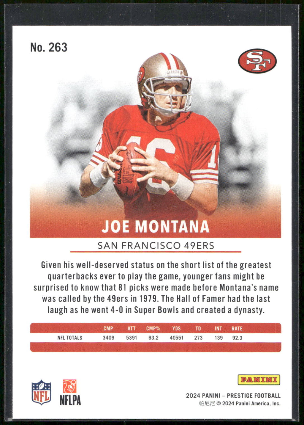 2024 Panini Prestige #263 Joe Montana