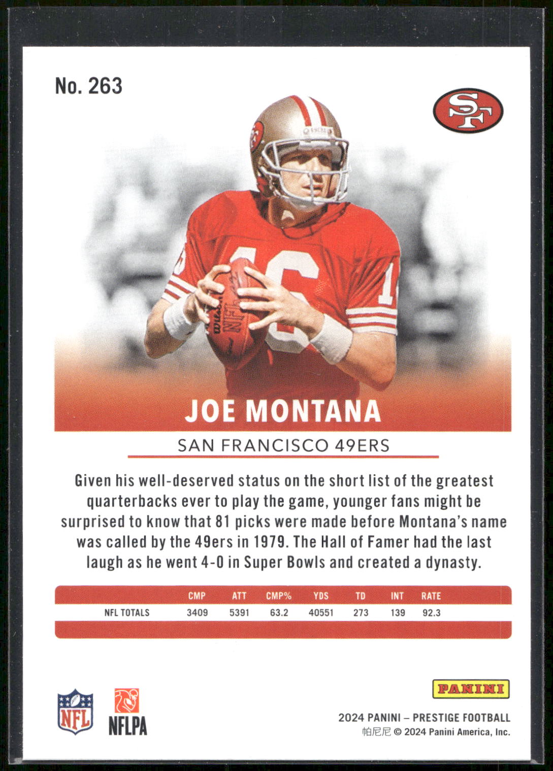 2024 Panini Prestige #263 Joe Montana