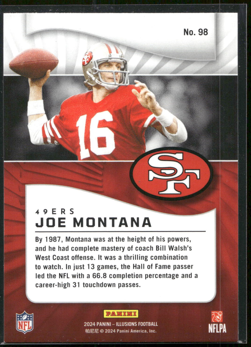 2024 Panini Illusions #98 Joe Montana