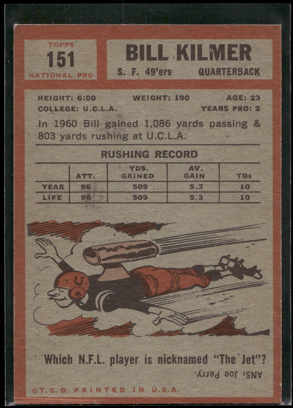 1962 Topps #151 Bill Kilmer