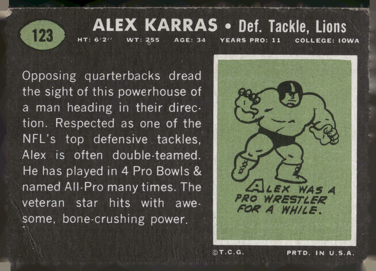 1969 Topps #123 Alex Karras
