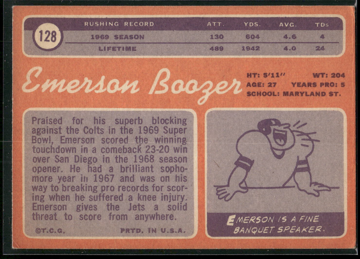 1970 Topps #128 Emerson Boozer