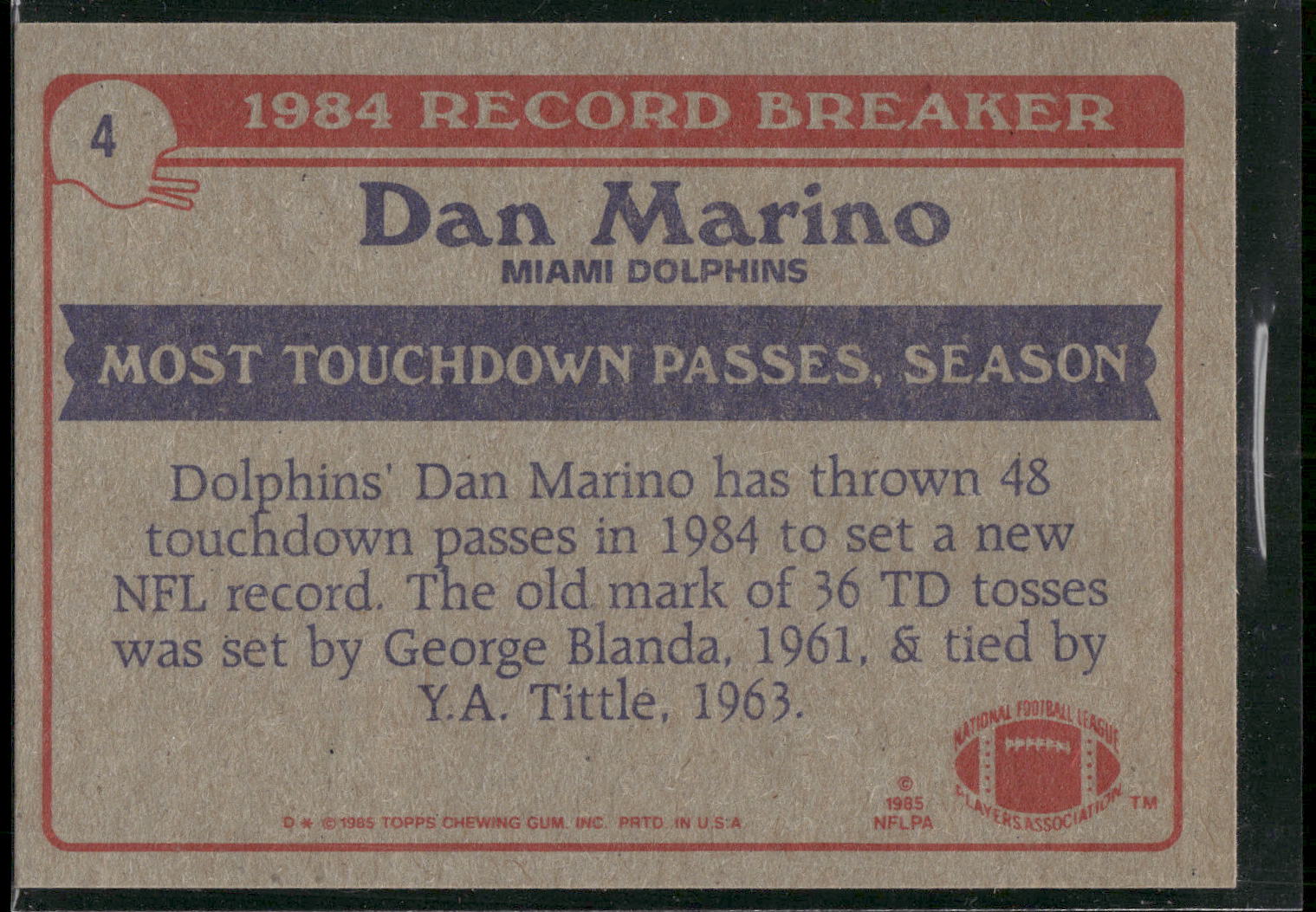 1985 Topps #4 Dan Marino