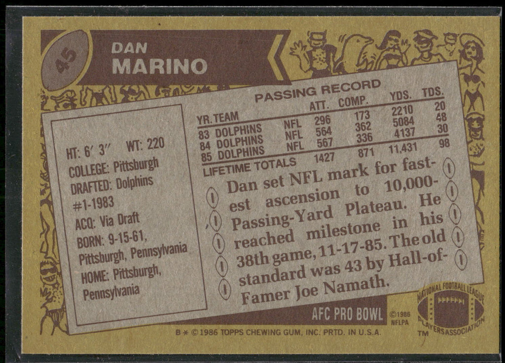1986 Topps #45 Dan Marino