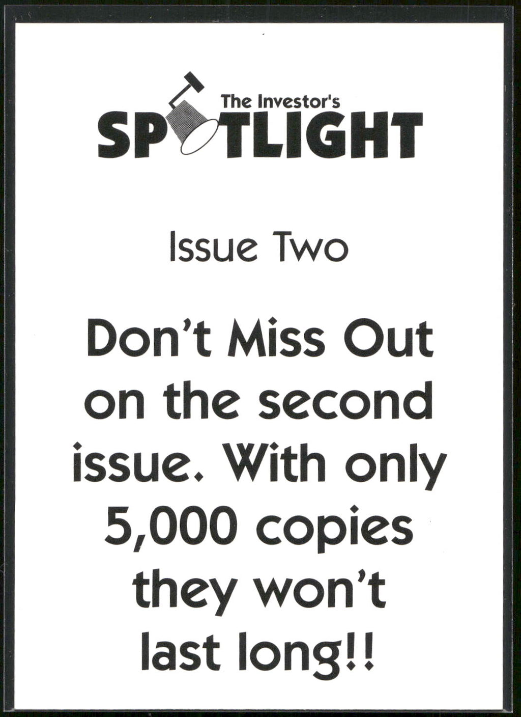 1994 Investor's Spotlight (unlicensed) #NNO Frank Thomas Promos