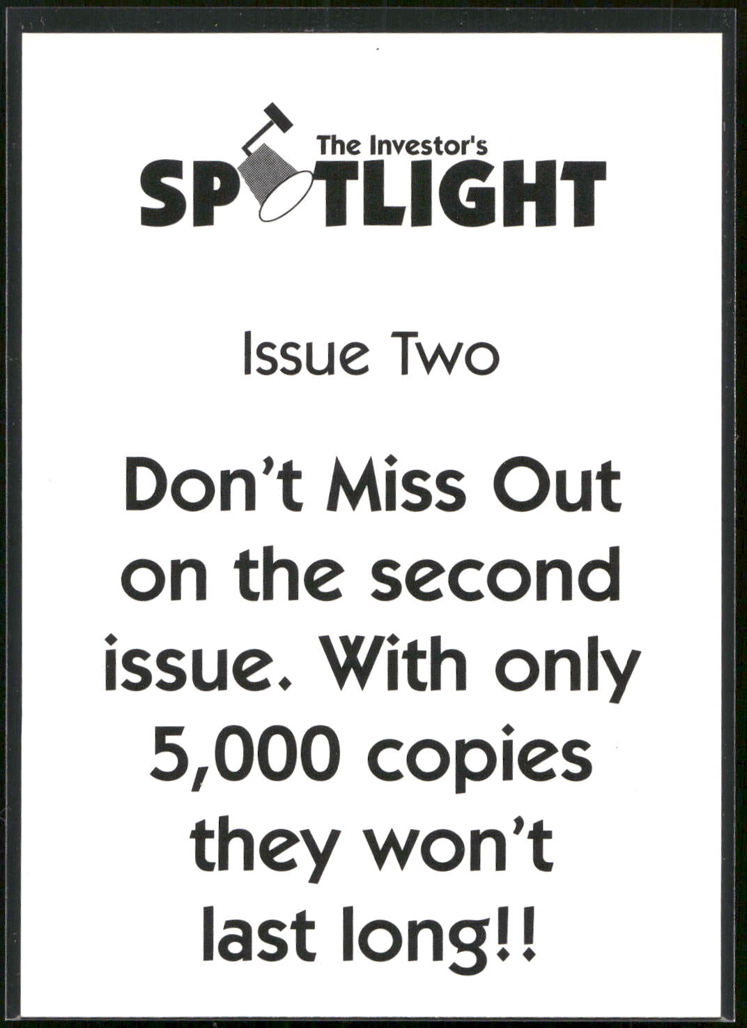 1994 Investor's Spotlight (unlicensed) #NNO Frank Thomas Promos