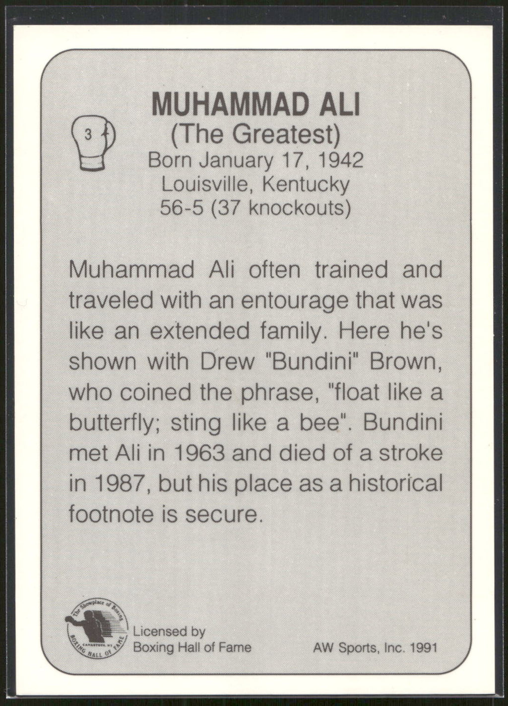 1991 All World #44 Muhammad Ali